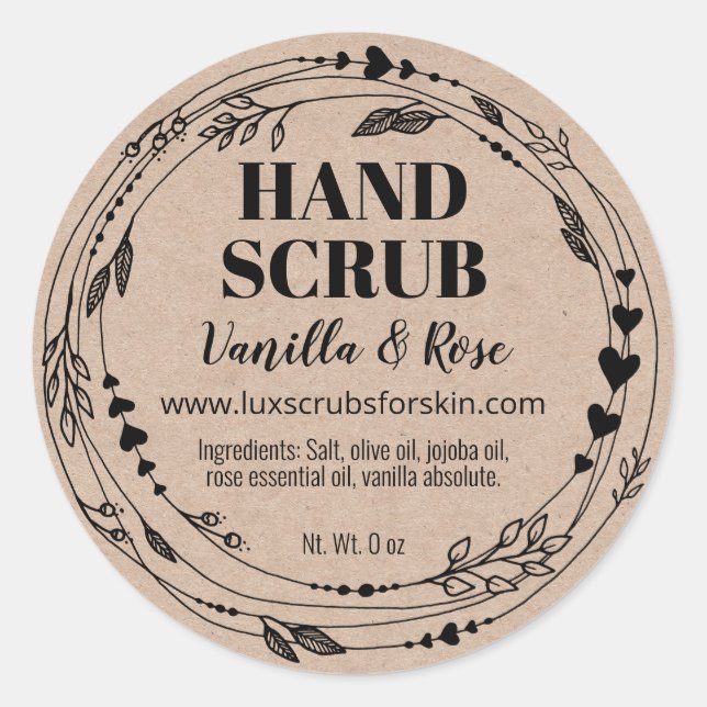 Floral Naturel Maison Scrub à la main Étiquettes K (Devant)