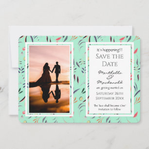 Floral NEO MINT Custom Foto IT'S EREIGNIS! Save The Date