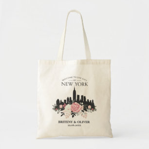 Floral New York City Skyline Destination Weeding Tragetasche