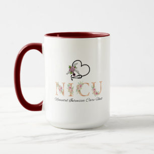 Floral NICU Nurse Tasse