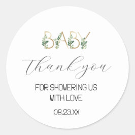 Floral Niedlich Baby Dusche Vielen Dank für Ihre U Runder Aufkleber