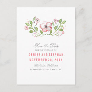 Floral Niedlich Save the Date Postkarten