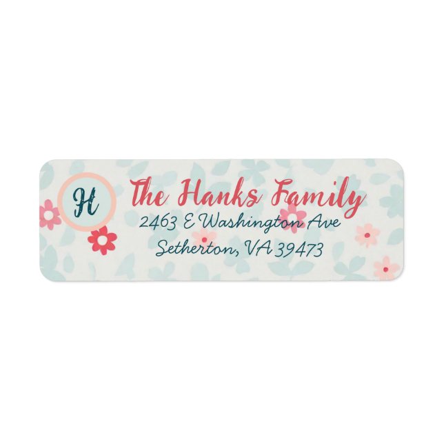 Floral Niedliche Hübsche Adressenrückgabe (Vorne)