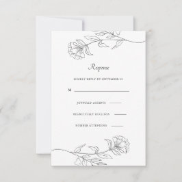 Floral noir et blanc moderne Rsvp