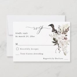 Floral noir et blanc no Repas RSVP