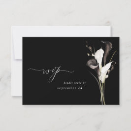 Floral noir et blanc w Repas RSVP 2 Noir