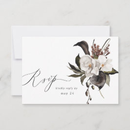 Floral noir et blanc w Repas RSVP 6