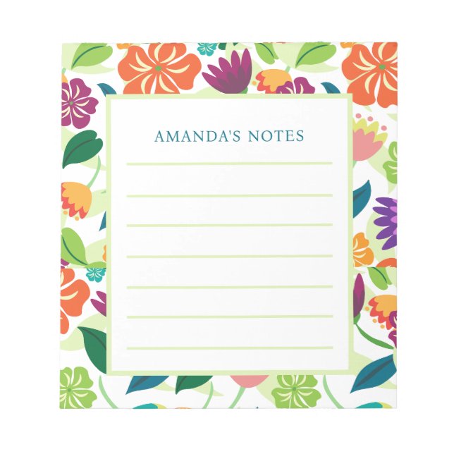 Floral Notepad Notizblock (Vorderseite)