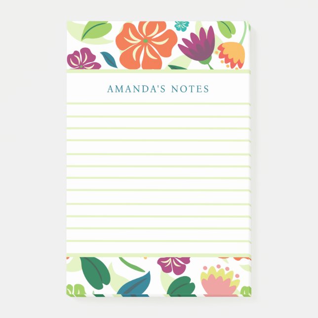 Floral Notepad Post-it Klebezettel (Vorderseite)