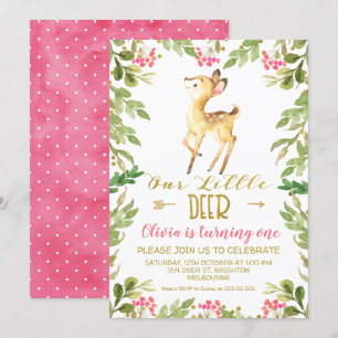Floral Notre Petit Cerf Invitation fête d'annivers