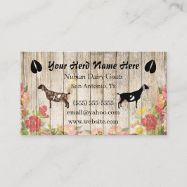 Floral Nubian Dairy Goat Business Card Visitenkarte