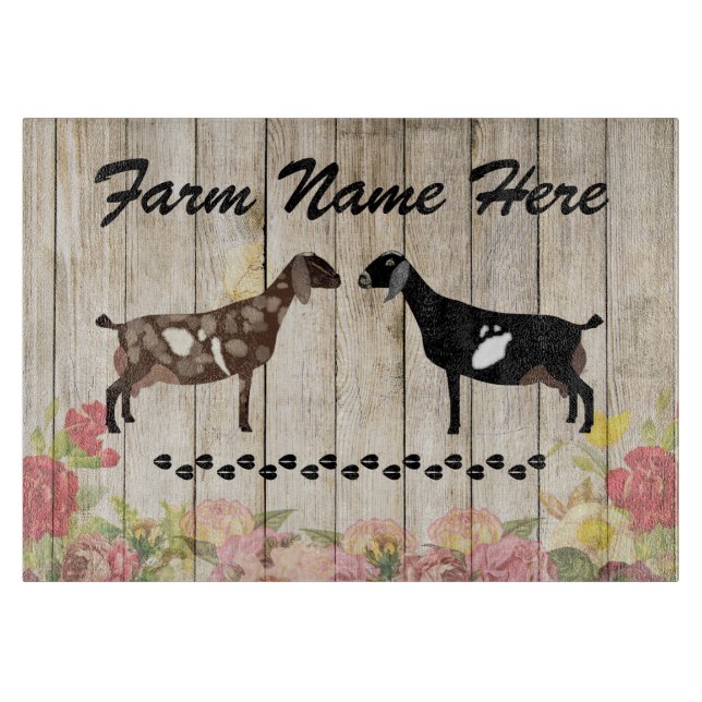 Floral Nubian Dairy Goat Farm Schneidebrett (Vorderseite)