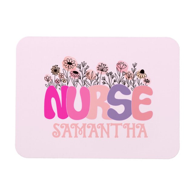 Floral Nurse Magnet (Horizontal)