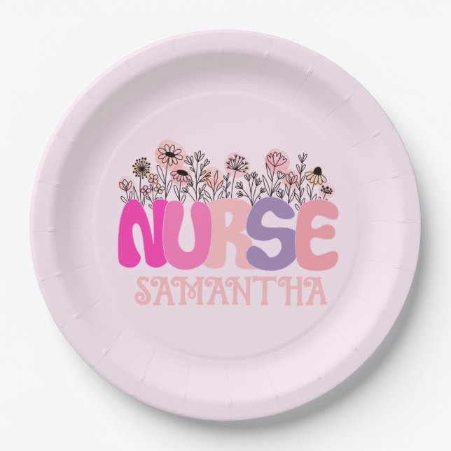 Floral Nurse Pappteller (Vorderseite)