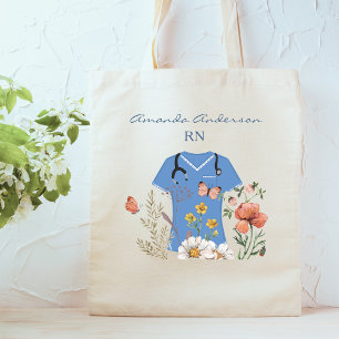 Floral Nurse Scrubs Tragetasche