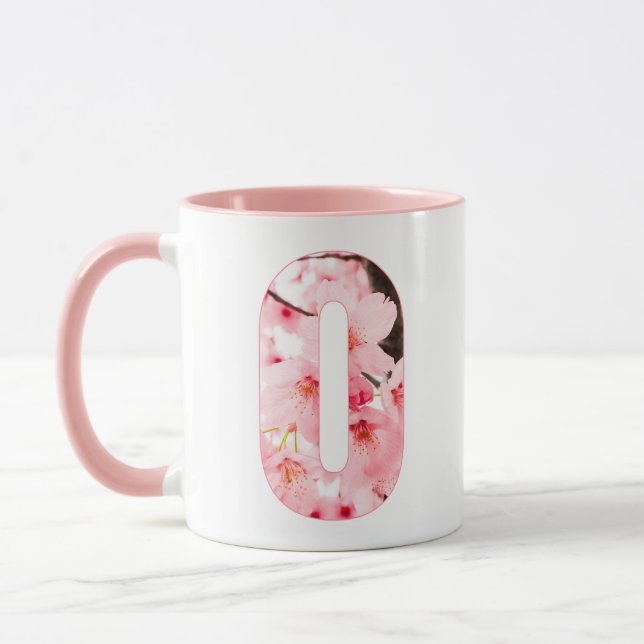 Floral O Initial Mug | Personalized Name & Traits (Gauche)