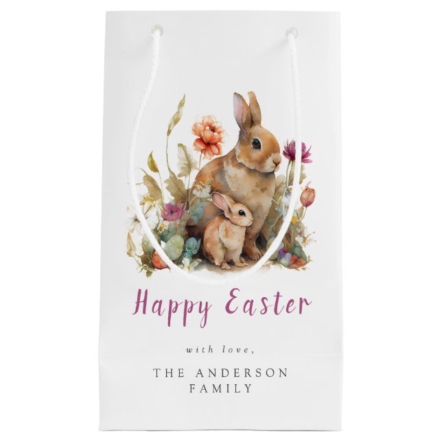Floral Oaster Bunnies Kleine Geschenktüte (Vorderseite)