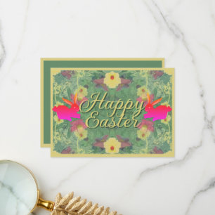 Floral Oaster Bunnies mit Text Dankeskarte