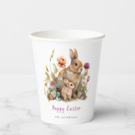 Floral Oaster Bunnies Pappbecher