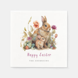 Floral Oaster Bunnies Serviette