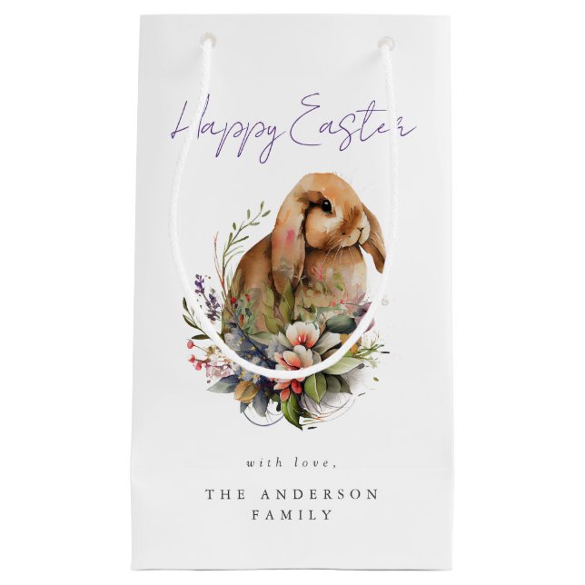 Floral Oaster Bunny Kleine Geschenktüte (Vorderseite)