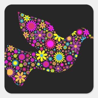 Floral of Peace Dove Sticker