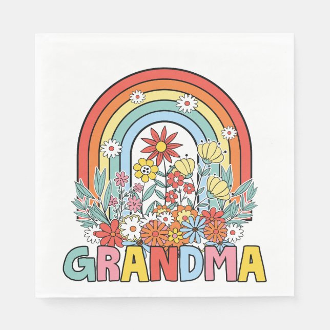 Floral Oma Serviette (Vorderseite)
