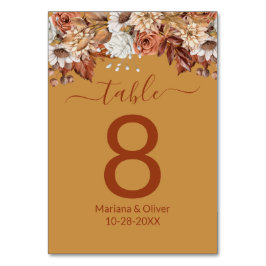 Floral on Gold Fall Tischnummer