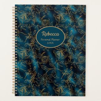 Floral Or moderne bleu Turquoise Personnaliser