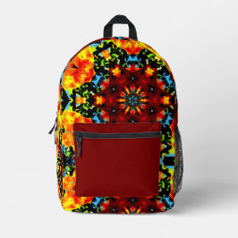 Floral Orange Bedruckter Rucksack
