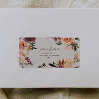Floral Orange Bourgogne | Étiquettes de adresse RS