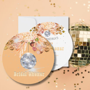Floral Orange Disco Ball Bridal Dusche Einladung