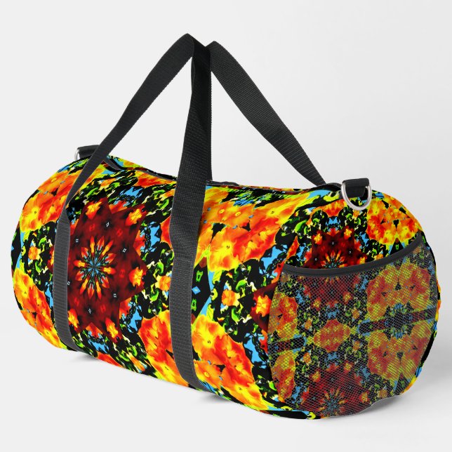 Floral Orange Duffle Bag (Rechte Ecke)
