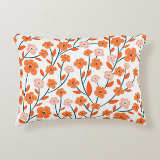 Floral Orange Pastell weiß Nahtlos Dekokissen