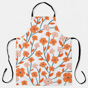 Floral Orange Pastell weiß Nahtlos Schürze