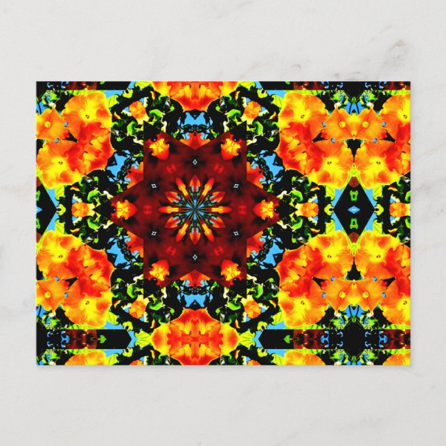 Floral Orange Postkarte (Vorderseite)