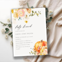 Floral Orange Pumpkin Baby Brunch Dusche laden