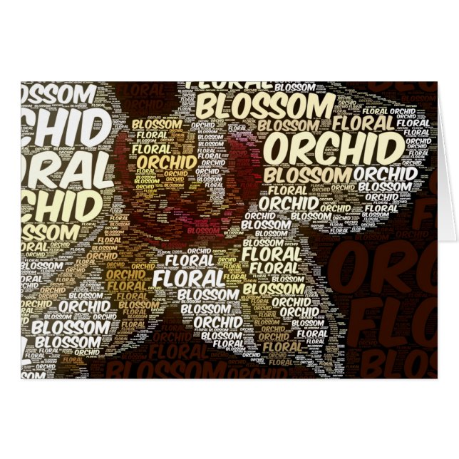Floral Orchidée Blossom Mot Cloud à l'intérieur du (Devant horizontal)
