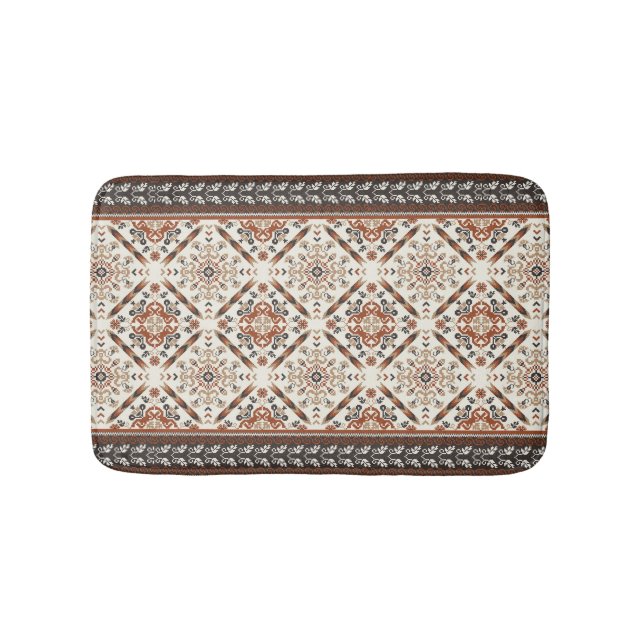 Floral Oriental Ethnic Muster Badematte (Vorderseite)