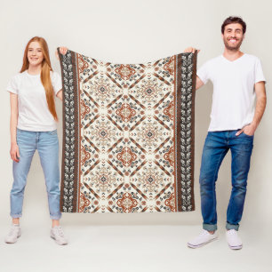 Floral Oriental Ethnic Muster Fleecedecke