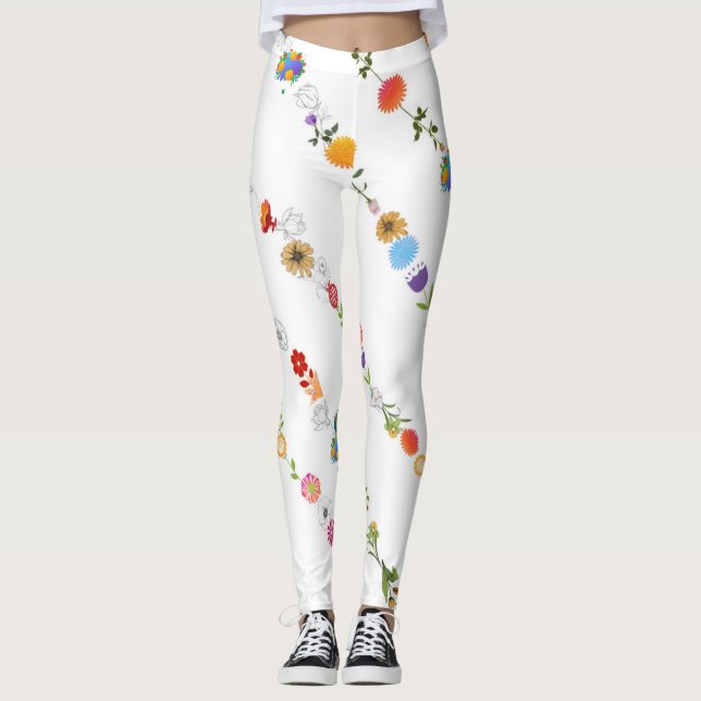 Floral Original Art Leggings (Vorderseite)