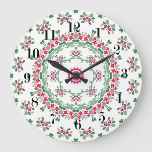 Floral ornament große wanduhr