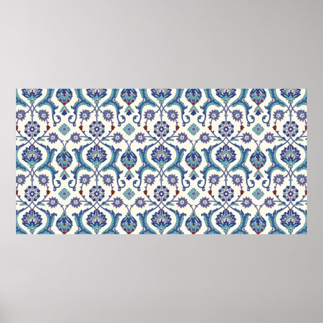 Floral Ornamental pattern. Traditional Arabic seam Poster (Vorne)