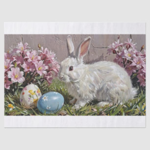 Floral Oster Bow Bunny Rabbit und Eier Seidenpapier