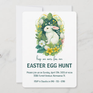 Floral Ostern Bunny Egg Hunt Party Einladung