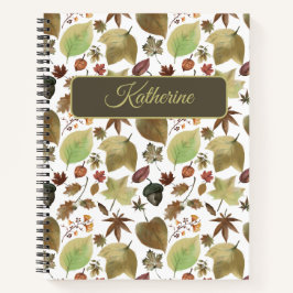 Floral Otoñal con nombre personalizado para ella Notizbuch