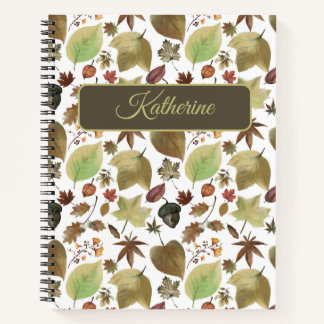 Floral Otoñal con nombre personalizado para ella Notizbuch