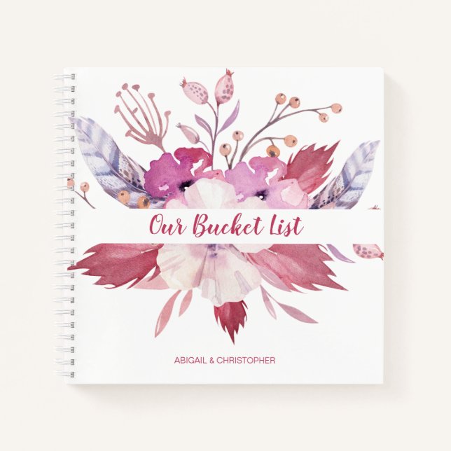 Floral Our Bucket List Keepake Journal Notizbuch (Vorderseite)