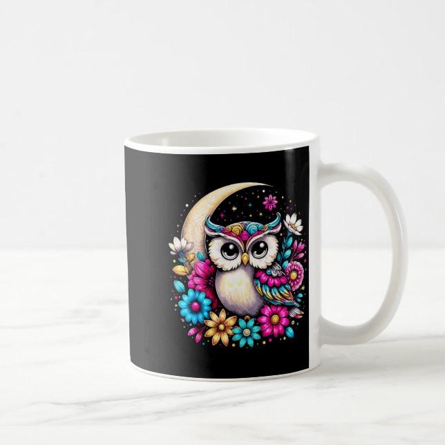 Floral Owl And Moon  Kaffeetasse (Rechts)