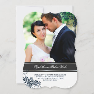 Floral Paisley Boho Vintag Chic Foto Hochzeit Einladung
